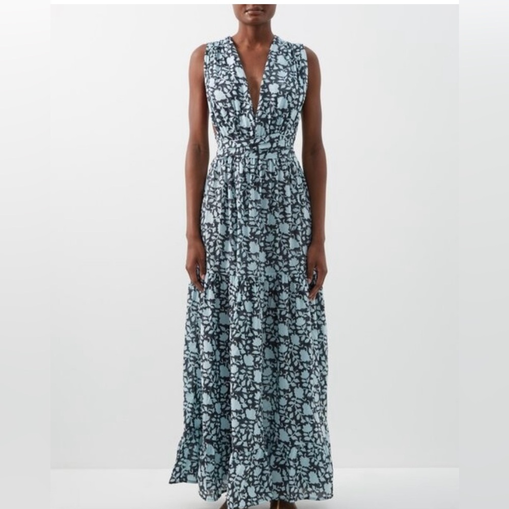 Chic Black and White Patterned Maxi Dress